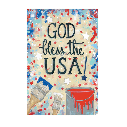 God Bless the USA Dropcloth Garden Suede Flag