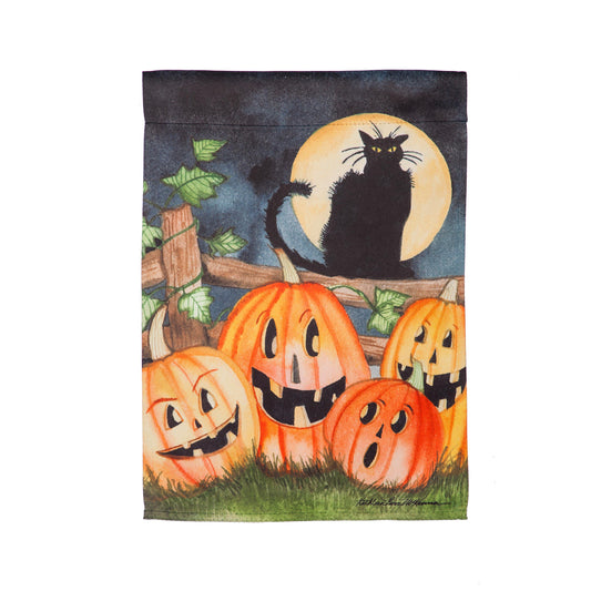 Haunting Halloween Night Garden Suede Flag