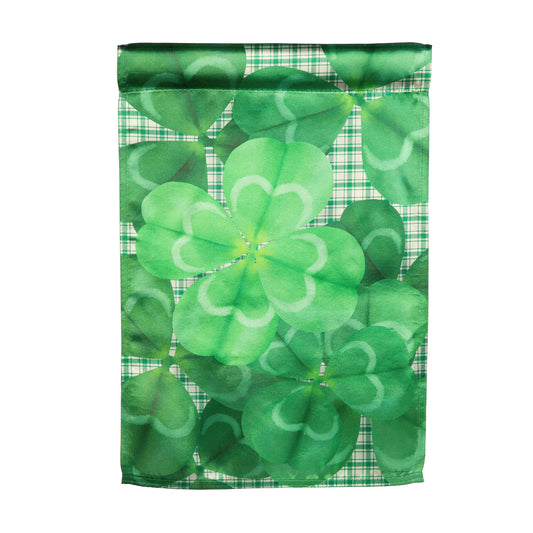 Lucky Clover Lustre Garden Flag