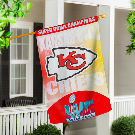 Embossed Suede Flag, SB57, Champions, House Size, Kansas City Chiefs
