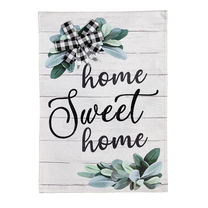 Home Sweet Home Eucalyptus Garden Burlap Flag