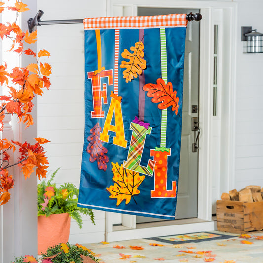 Falling Leaves House Applique Flag