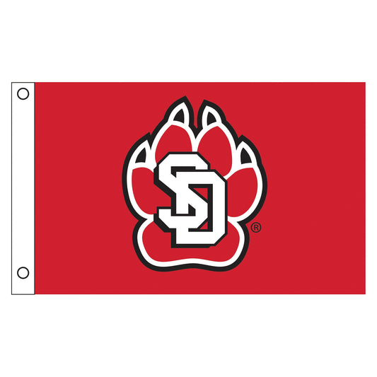 University of South Dakota Single Sided Flag w/ 2 Grommets, 3'x5'