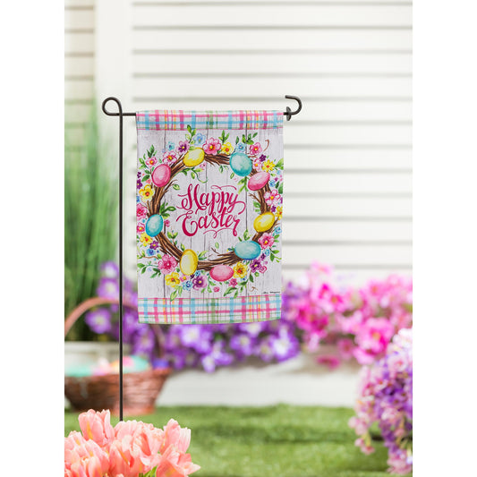 Easter Floral Wreath Garden Suede Flag