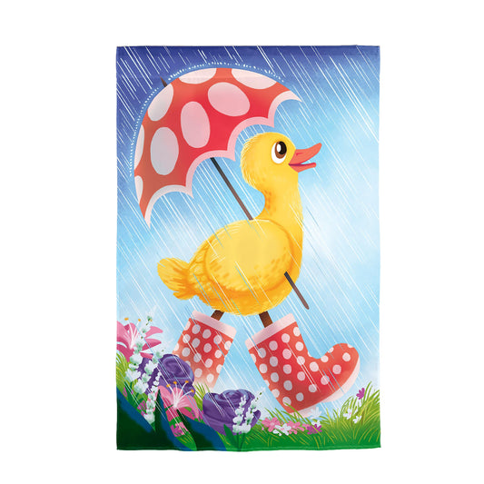 Spring Duckling Applique Garden Flag