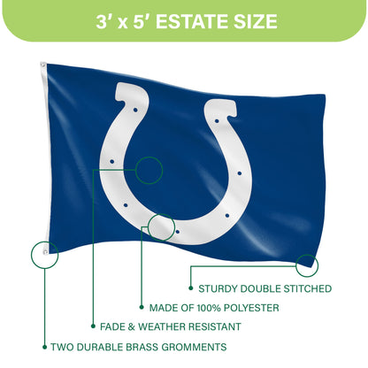 Indianapolis Colts Single Sided Flag w/ 2 Grommets, 3'x5'