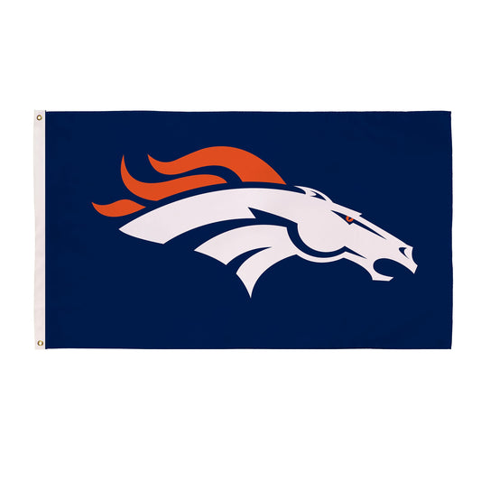Denver Broncos Single Sided Flag with 2 Grommets, 3'x5'