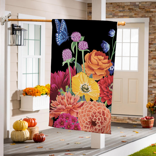 Dark French Tapestry Suede House Flag