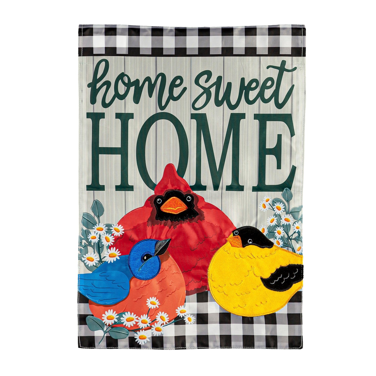 Portly Birds Garden Applique Flag