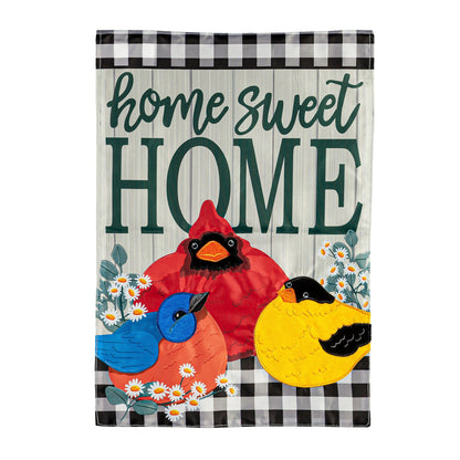 Portly Birds Garden Applique Flag