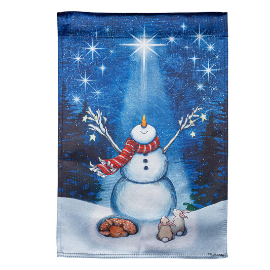 Star Heart Snowman Lustre Garden Flag