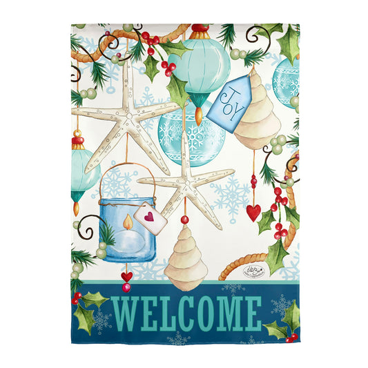 Coastal Ornaments Moire Garden Flag