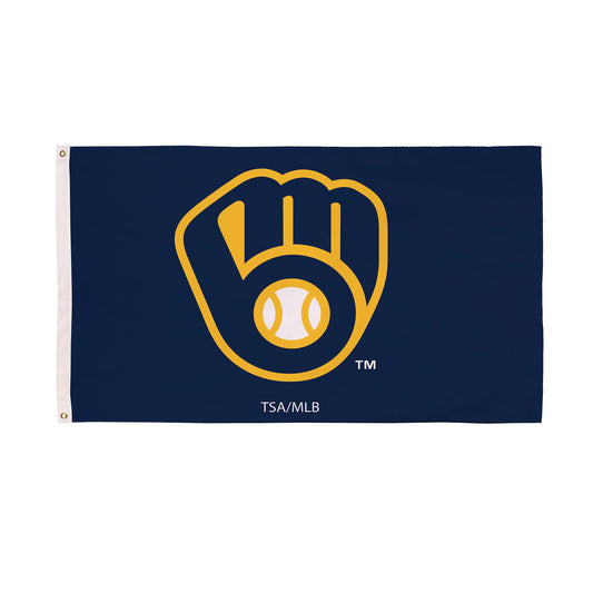Milwaukee Brewers Single Sided Flag w/ 2 Grommets, 3'x5'