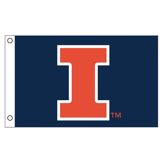 University of Illinois Single Sided Flag w/ 2 Grommets, 3'x5'