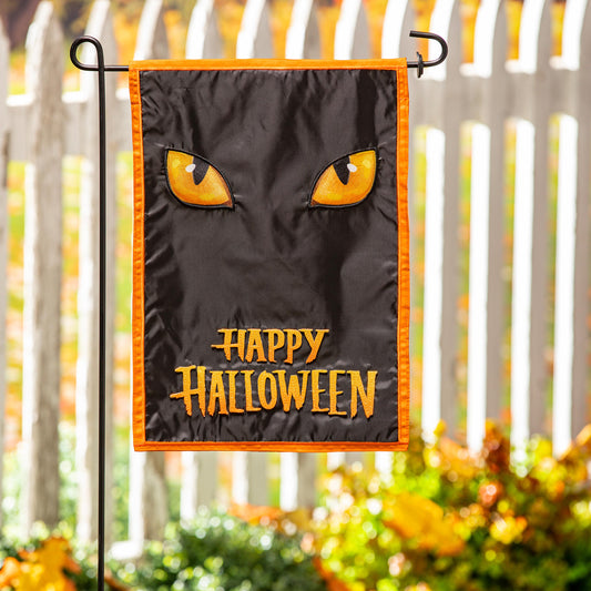 Halloween Eyes Applique Garden Flag