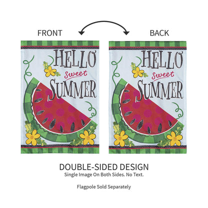 Hello Sweet Summer Applique Garden Flag