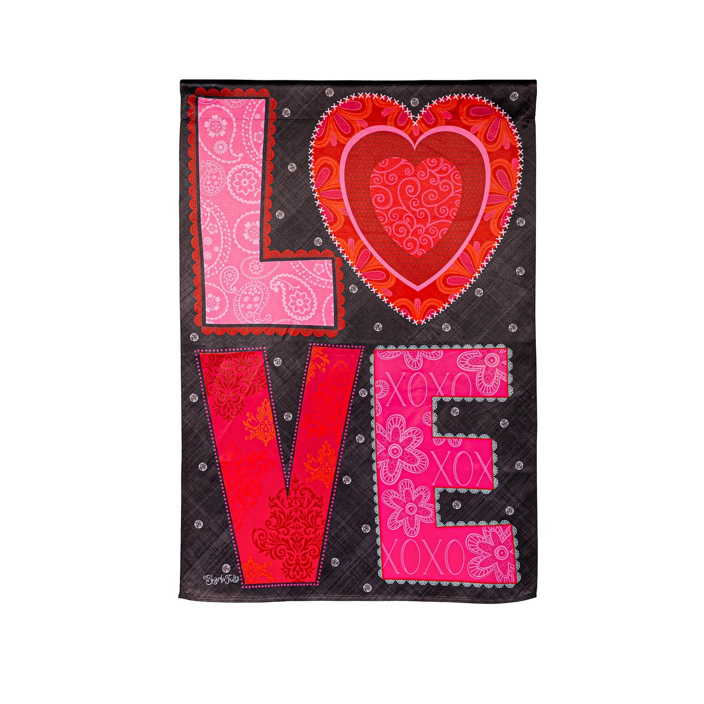Love Heart House Suede Flag
