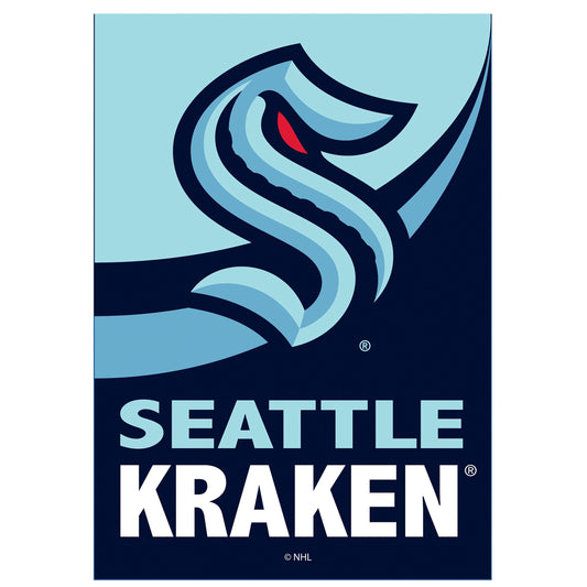 Seattle Kraken Burlap Flag House Size