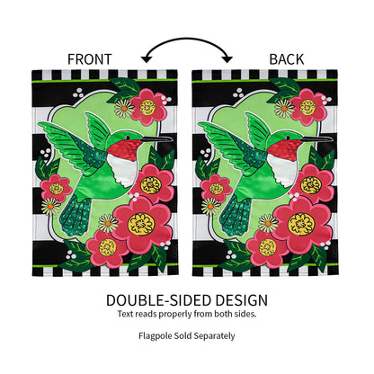 Spring Hummingbird Garden Applique Flag