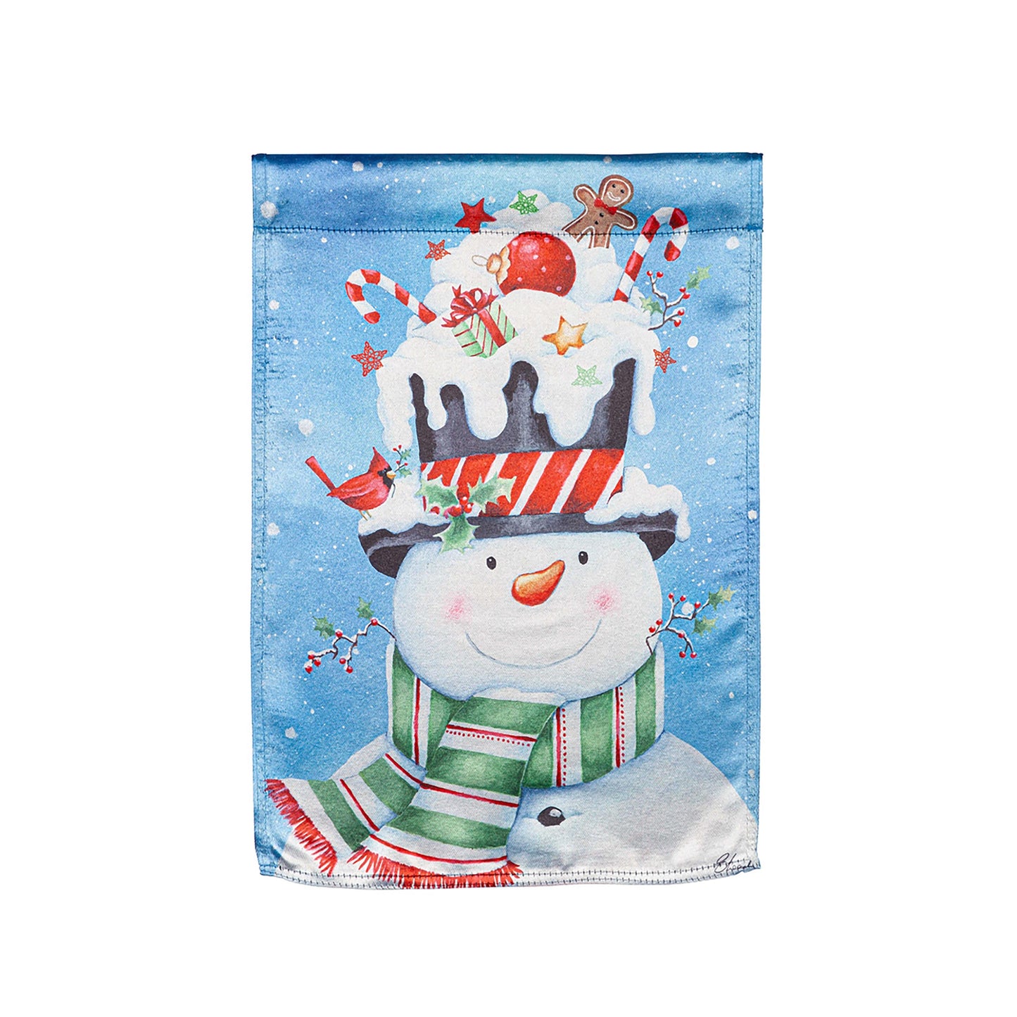 Christmas Snowman Lustre Garden Flag