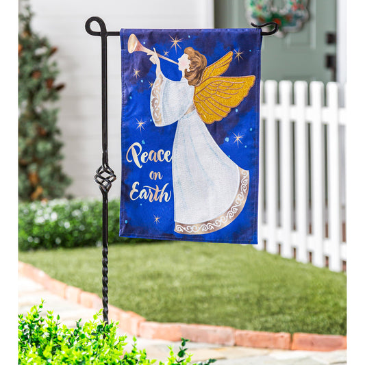 Lace Angel Garden Linen Flag