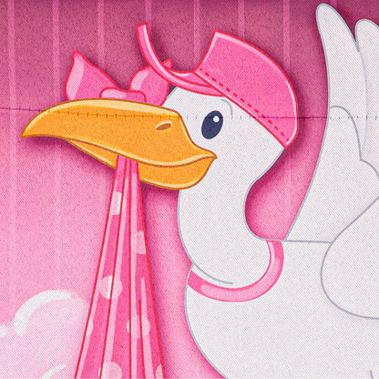 Stork with Special Delivery Suede Garden Flag, Girl