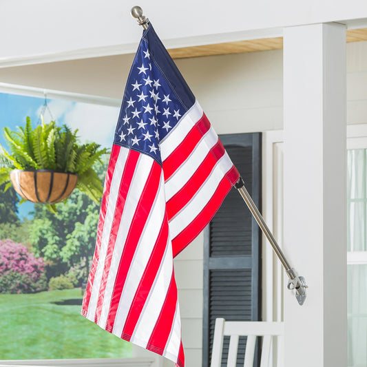 Extendable Metal House Flag Pole, Silver