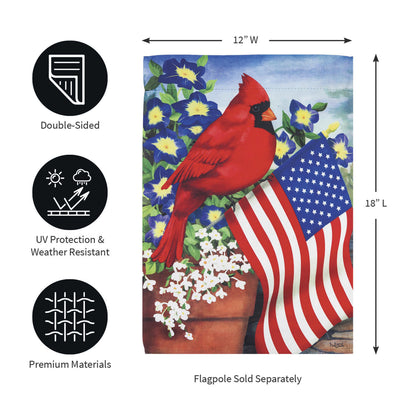 Cardinal Glory Suede Garden Flag