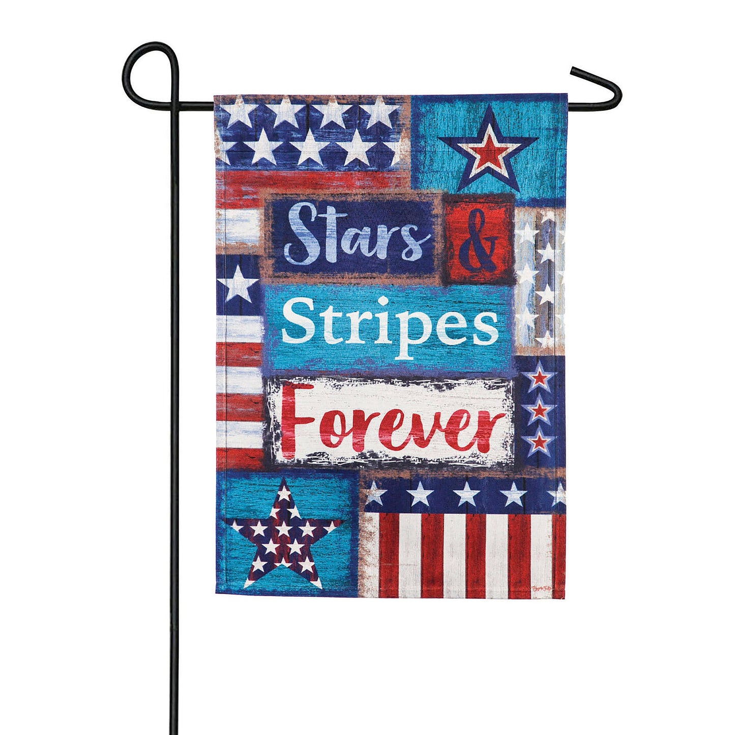 Stars and Stripes Forever Garden Linen Blackout Flag