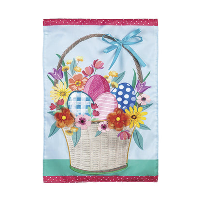 Easter Basket Applique Garden Flag