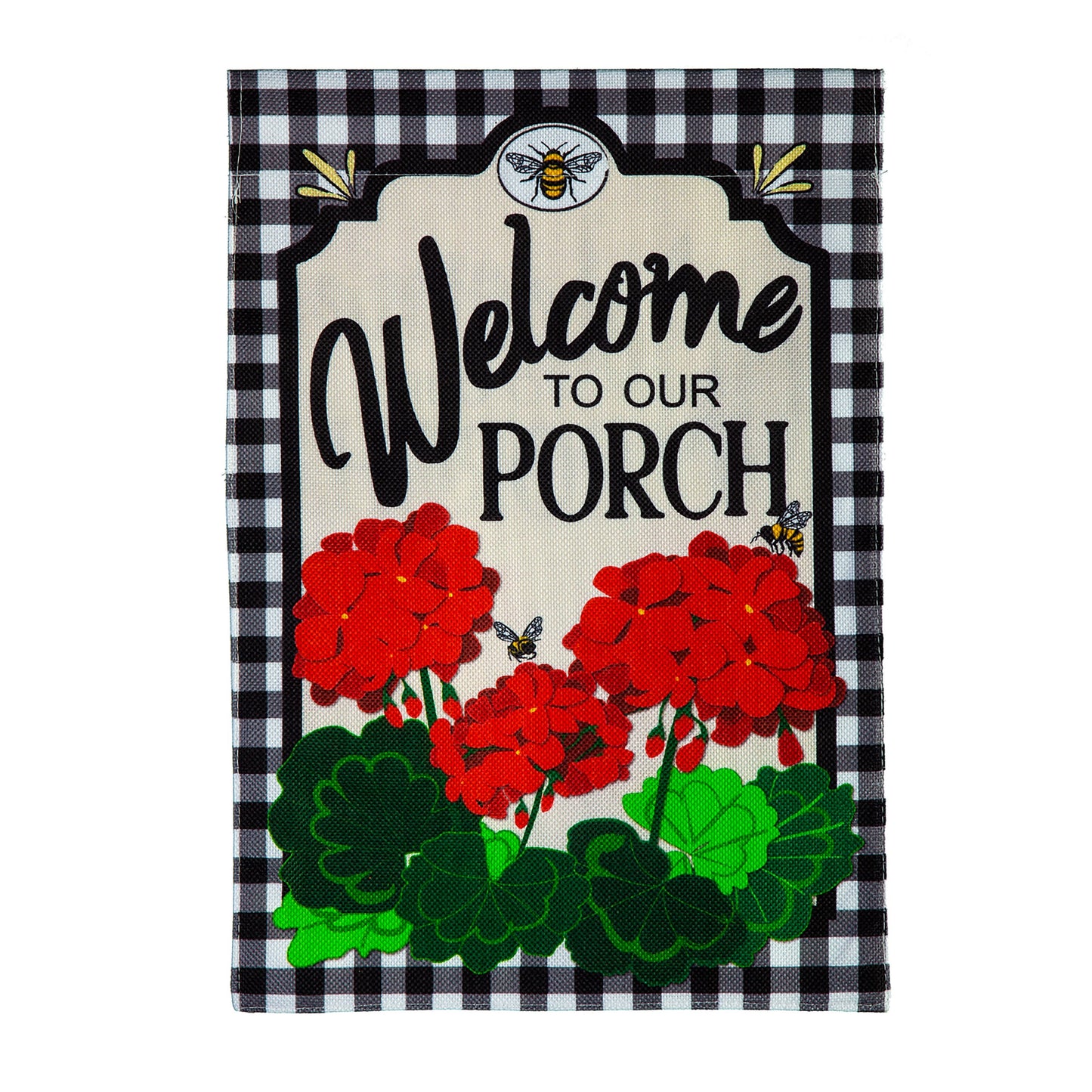 Burlap 4-Season Flags w/ Flag Stand, Set of 7, Welcome