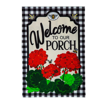 Burlap 4-Season Flags w/ Flag Stand, Set of 7, Welcome