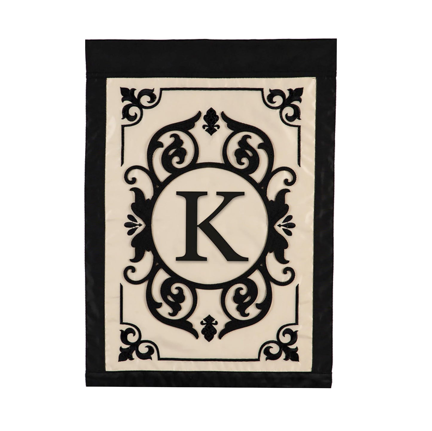 Cambridge Monogram Garden Applique Flag, Letter K
