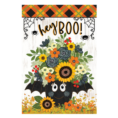 Hey Boo Moire Garden Flag