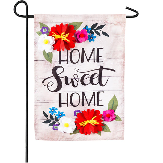 Garden Linen flag, Floral Home Sweet Home