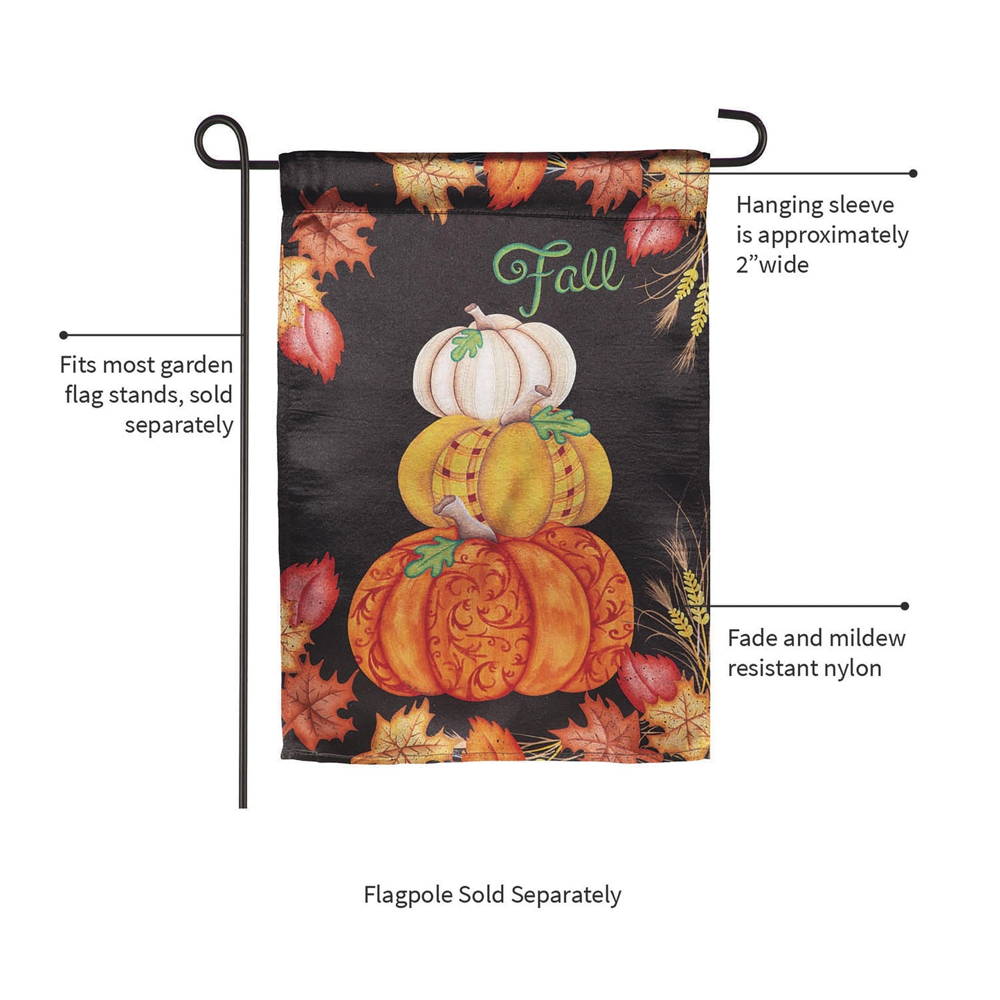 Stacked Pumpkins Lustre Garden Flag