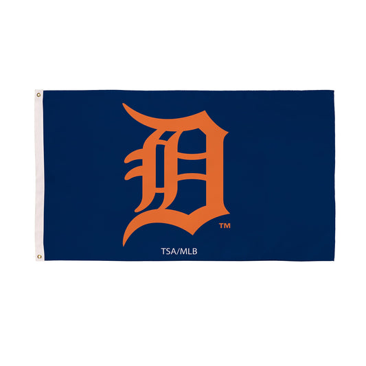 Detroit Tigers Single Sided Flag w/ 2 Grommets, 3'x5'