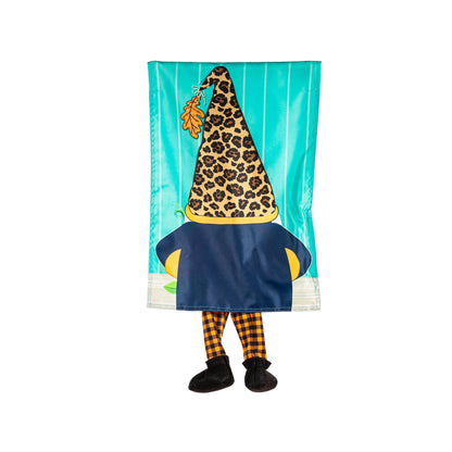 Fall Gnome with Pumpkin Kickin Garden Flag