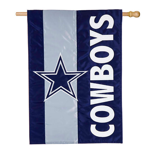 Double-Sided Embellished NFL Team Pride Applique House Flag, Dallas Cowboys