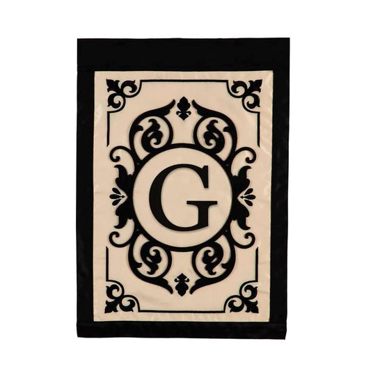 Cambridge Monogram Garden Applique Flag, Letter G