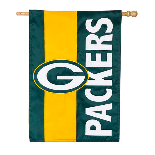 Double-Sided Embellished NFL Team Pride Applique House Flag, Green Bay Packers
