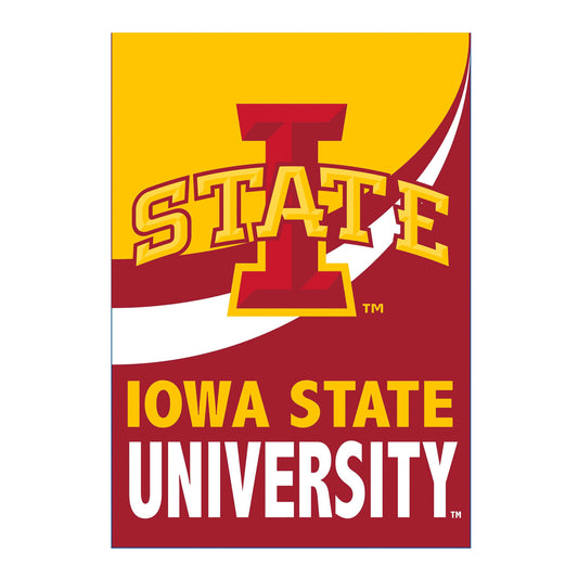Iowa State University Burlap Flag House Size