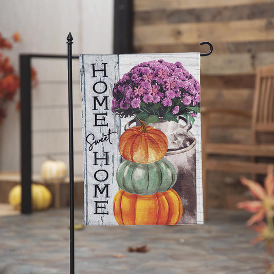 Rustic Fall Greetings Garden Burlap Flag