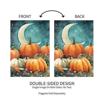 Watercolor Pumpkin Patch Suede Garden Flag
