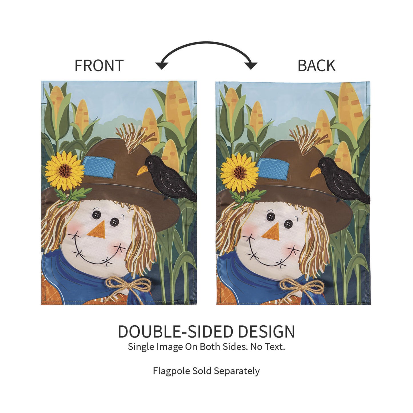 Scarecrow and Friend Applique Garden Flags