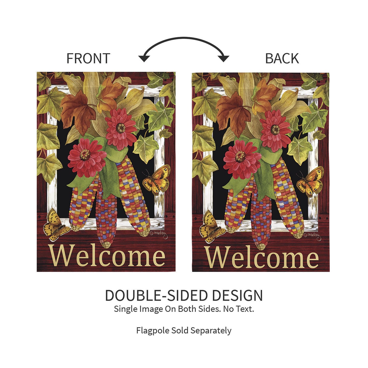 Fall Corn Suede Garden Flag