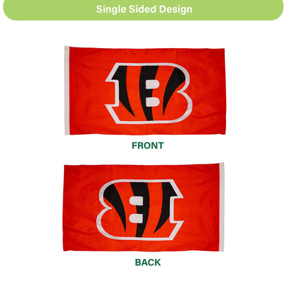 Cincinnati Bengals Single Sided Flag with 2 Grommets, 3'x5'