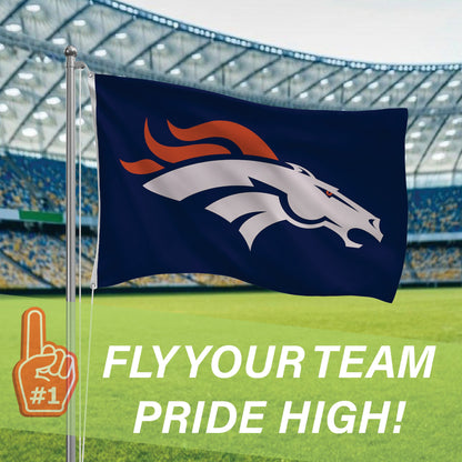Denver Broncos Single Sided Flag with 2 Grommets, 3'x5'