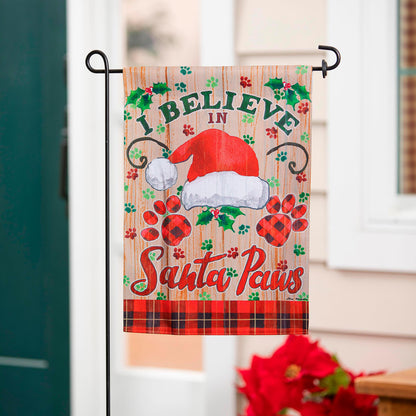 Santa Paws Suede Garden Flag