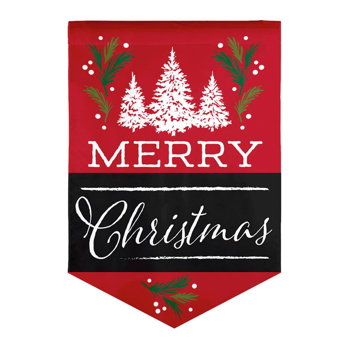 Merry Christmas Burlap House Flag